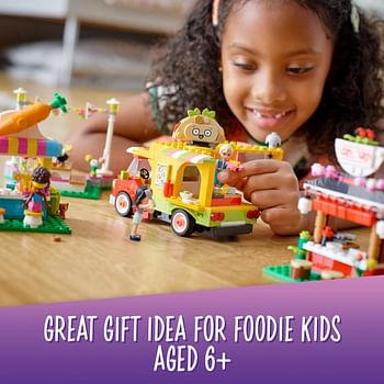 LEGO Friends Street Food Market 41701 New Food-Play Building Kit Promotes Imaginative Play Includes Emma and Kitten Toy Birthday Gift for Kids Aged 6+ (592 Pieces)