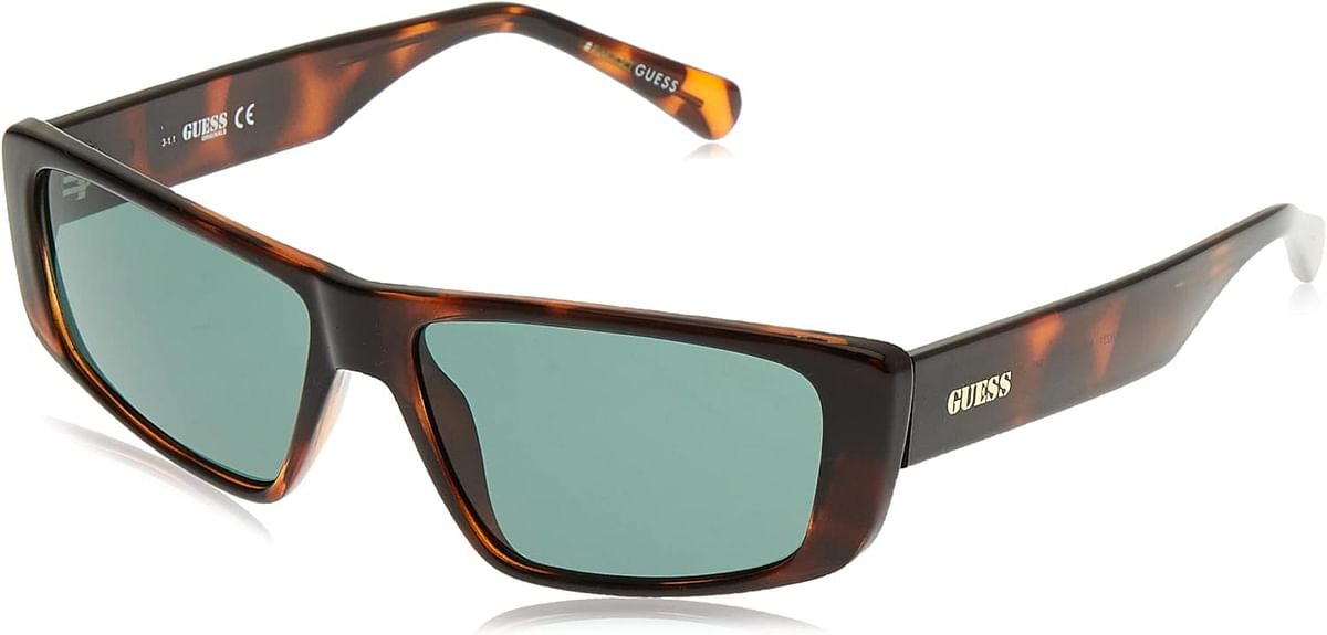 Guess Unisex Rectangular Gu823152N58 Sunglasses, Brown, 58-15-145