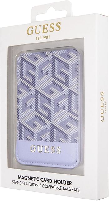 Guess Wallet Cardslot Stand Gcube Stripe Magsafe - Blue