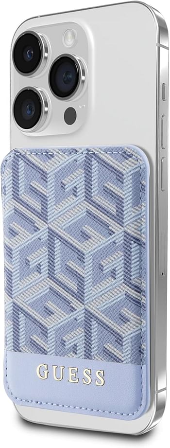 Guess Wallet Cardslot Stand Gcube Stripe Magsafe - Blue