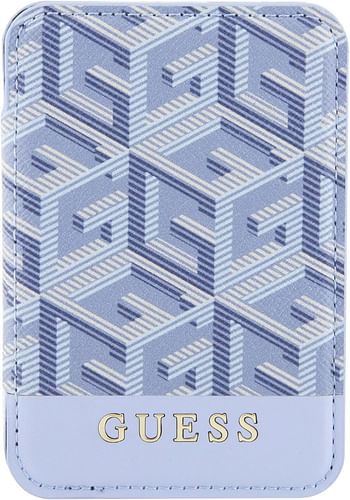 Guess Wallet Cardslot Stand Gcube Stripe Magsafe - Blue