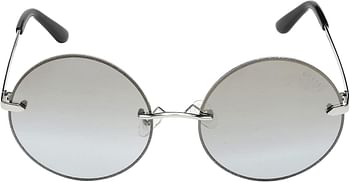 Guess Men's GU764310C Sunglasses, Color: Shiny Light Nickeltin/Smoke Mirror, Size: 61