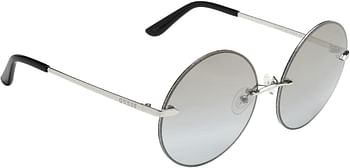 Guess Men's GU764310C Sunglasses, Color: Shiny Light Nickeltin/Smoke Mirror, Size: 61