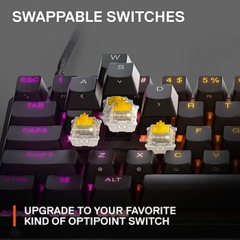 SteelSeries Apex 9 Mini – HotSwap Optical Mini Keyboard – 60% Compact Design – Optical Switches – RGB Customization – Aluminum Alloy Frame – Double Shot PBT Keycap