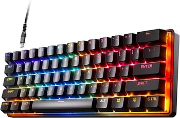 SteelSeries Apex 9 Mini – HotSwap Optical Mini Keyboard – 60% Compact Design – Optical Switches – RGB Customization – Aluminum Alloy Frame – Double Shot PBT Keycap