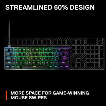 SteelSeries Apex 9 Mini – HotSwap Optical Mini Keyboard – 60% Compact Design – Optical Switches – RGB Customization – Aluminum Alloy Frame – Double Shot PBT Keycap