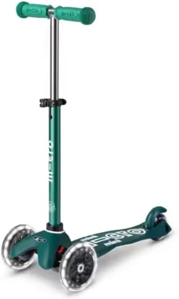 Micro Scooters- Mini Deluxe 3 in 1 Deluxe Eco - Green| Scooter for Kids | Kids Scooter | Scooter with LED Wheels | Scooter for Kids 3-5 Years