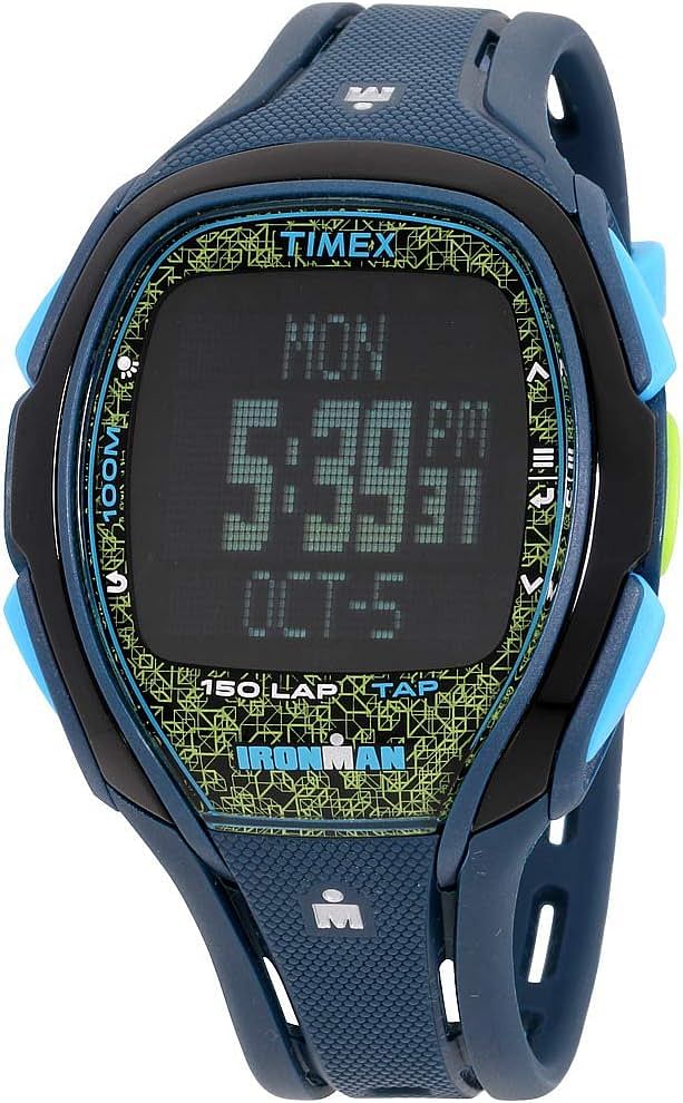 Timex Men's Tw5M08200 Blue Polyurethane Quartz Sport Watch, Digital Display