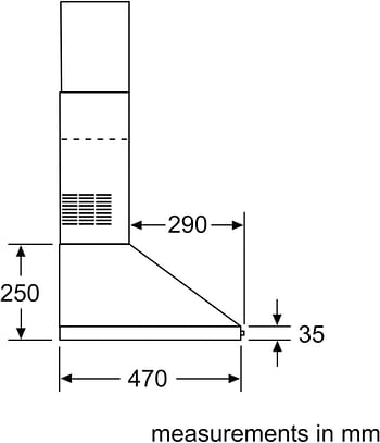 Bosch Series | 2 Wall-mounted cooker hood Pyramidal Chimney Hood, 90 cm Stainless Steel - DWP94CC50M