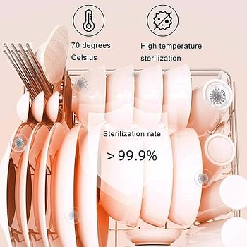 MOSHUO Mini Portable Dishwasher,Automatic Household Dishwasher,Desktop Dishwasher Small Dish-washing Machine Tableware Capacity 4-6 Sets,High Temperature Disinfection and Drying,Built-in Water Tank