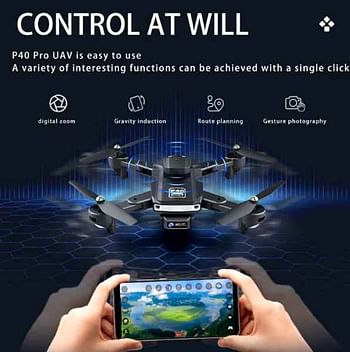 PIHOT P40 DRONE Special Propeller Vision Positioning 2.0 Flight Path Tracking 80° ESC Lens Automatic Brake Black