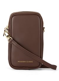 HOLBORN CLASSIC Holborn Classic Luna Leather Phone Pouch Zipped - Brown