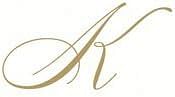 Caspari " Signature Gold Initial K Paper Linen Guest Towels, White Pearl, Pack of 24