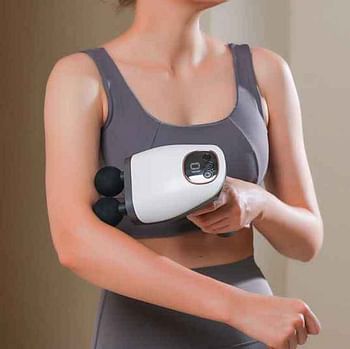 Portable Fascial Massage Gun Electric Percussion Pistol Massager Body Relaxation With LED Touch Screen 8Replaceable Massage Head