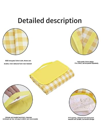 Oxford Cloth Outdoor Picnic Mat Foldable Backpack Design Moisture-proof Garden Lawn Mat Beach Mat Tent Mat Camping Supplies (2M x 2M)