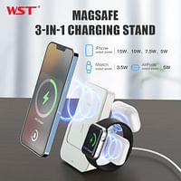 WST-3 in 1 Magsafe Magnetic Power Bank, Wireless Charging Stand for iPhone, Apple Watch, AirPods, 10000mAh, 18W