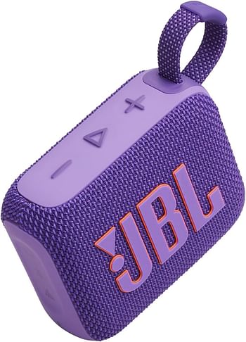 JBL Go 4 - Ultra-Portable Waterproof and Dustproof Bluetooth Speaker Big Pro Sound with punchy bass 7-Hour Built-in Battery Made in part with recycled materials - Purple