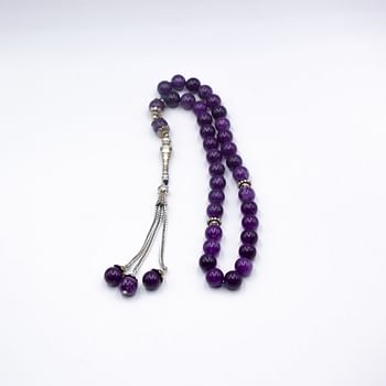 Tasbih Natural Crystal Amethyst Prayer Beads (10mm – 33 beads) Misbaha