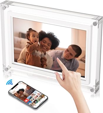 Digital Picture Frame-Newest Transparent Photo Frame Design Digital Photo Frame-IPS HD Screen Photo/Music/Video Playback(10 Inch 1024 * 600 IPS)