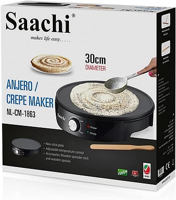 Saachi Crepe Maker 1000 Watt NL-CM-1863 - Black