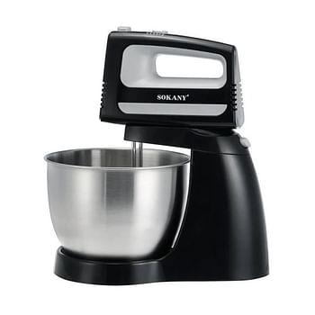 Sokany Cx-6622 Electric Kneading Machine, 3.5 Liter, 400 Watt - Black