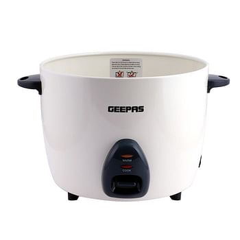 Geepas GRC4326 2.2L Electric Rice Cooker -Cook/Warm/Steam, High-Temperature Protection - Make Rice & Steam Healthy Food & Vegetables