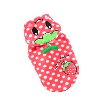 Hong Pet Cute Strawberry Design Hoodies - Red Medium