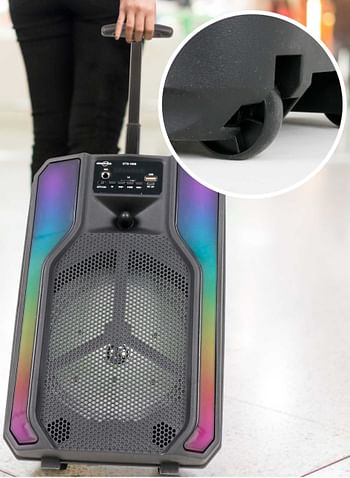 Bluetooth Speaker Karaoke with microphone Suitcase Model Speaker Led Light Radio USB SD Input