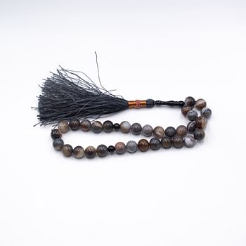 Tasbih Natural Crystal Agate Prayer Beads (10mm – 33 beads) Misbaha