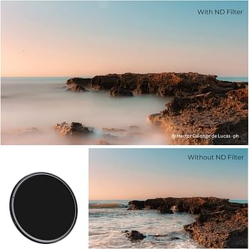 K&F Concept 72mm Variable ND Lens Filter ND2-ND400 (1-9 Stops) 18 Multi-Layer Coatings Adjustable Neutral Density Ultra Slim Lens Filter for Camera Lens