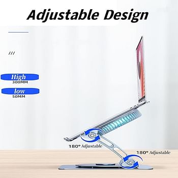 Foldable Laptop Stand with Fans for Desktop Laptop Stand Adjustable Height Cooler Base for Laptop Ergonomic Portable Laptop Riser Holder for DeskTablet and Laptop (10-17")