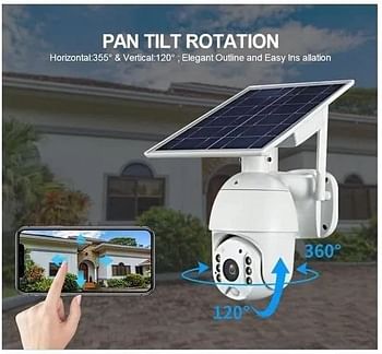 4G Outdoor Wireless Solar Camera Security IP PTZ PIR/RADAR Camera with two way audio full color night vision