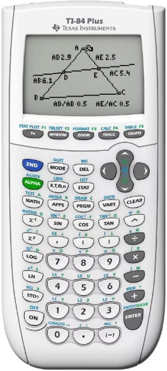 Texas Instruments Graphing Calculator TI-84 Plus - White