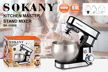 Sokany stainless steel 6L Electric meat grinder kitchen master stand mixer sk-05008