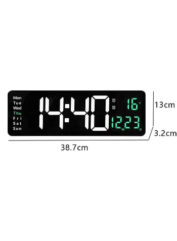 16-inch large screen function display clock, digital clock, simple living room wall clock