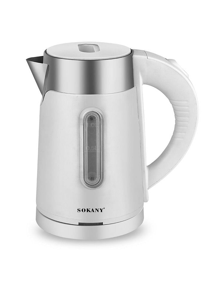 Sokany Electric Kettle 1 Liter, 1200 Watt SK-0808 - White