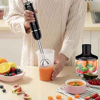 Sokany 2 Speed Hand Immersion 4 In 1 Blender Low- Noise, Beaker Chopper, Whisk Milk Frother, Egg Whisk Attachment - SK- 1721- 4