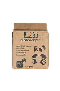 Bamboo disposable nappies M (6 - 10 kg) 32 pcs [Bamboo disposable nappies suitable for children from 0 to 3 years]