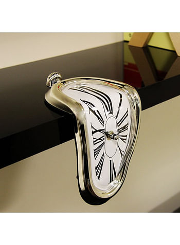 Decorative Dali Melting Clock Surrealist Inspired Drip Clock Unique Home Antique Style for Living Room Office and Bookshelf Decor