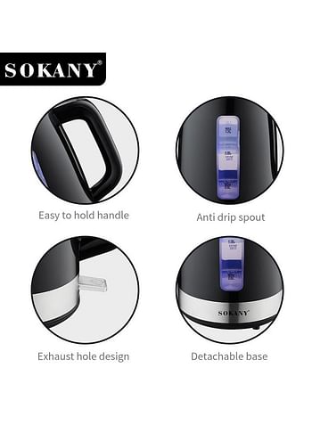 sokany Sokany Electric Kettle 1.7 Liter - 2200 W -Black