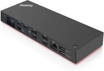 محطة إرساء Lenovo Gen 2 DK1841 محطة عمل ThinkPad Thunderbolt 3 مع محول طاقة بقوة 135 وات -اسود