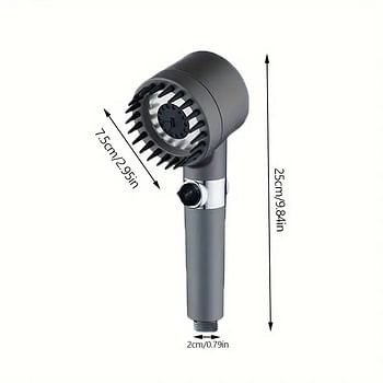 1pc Pressurized Handheld Shower Head 3 Modes Adjustable Water Output Shower Head Round Massage Shower Head Shower Sprinkler