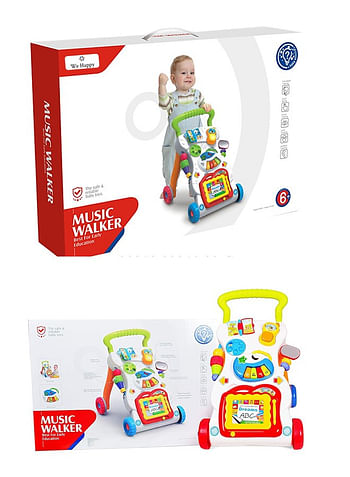 We Happy Baby Walker with Music and Toys Multi Functional Early Learning, Fine Motor, Limb Training Trolley Detachable Piano, Rattle, Lights, Phone - 6+ Months