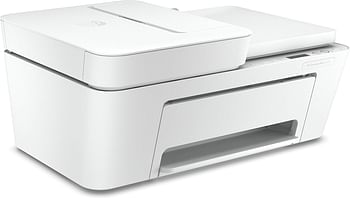 طابعة HP Deskjet Plus 4120 متعددة الوظائف لاسلكية تدعم الطباعة والنسخ والمسح الضوئي وإرسال الفاكسات عبر الهاتف المحمول - باللون الأبيض