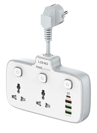 LDNIO SC2413 20W Fast Charging Power Strip with Dual USB Ports