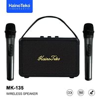 New MK-135 Haino Teko Portable Design Wireless Speaker High Quality Sound with Dual Microphones for Indoor and Outdoor User-Friendly Controls Multiple Connectivity Options Black