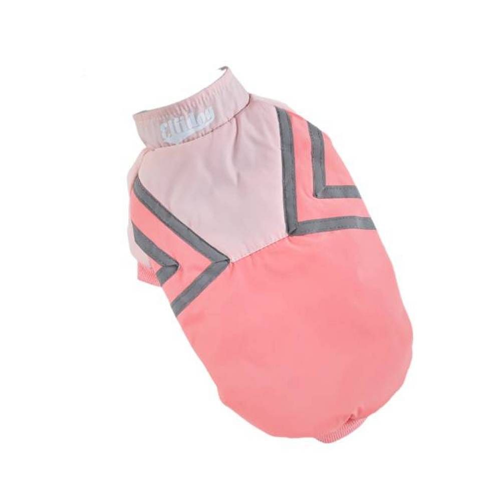 Hong Pet Reflective Strip Paneled Coat - Pink Small