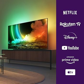 PHILIPS 55OLED706/56 55-Inch 4K OLED TV | Ambilight, UHD & HDR10+ | Dolby Vision & Dolby Atmos | Multi-room DTS Play-Fi | Google Assistant & Alexa Compatible