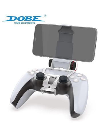 DOBE PS5 Controller Mobile Gaming Clip for Playstation 5 Dualsense Controller Remote Play Mobile Phone Holder Clamp Adjustable Phone Mount Clip (TP5-0527 B)