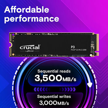 Crucial P3 PCIe M.2 2280 SSD 1TB Storage Capacity With SMART & TRIM Support (CT1000P3SSD8)